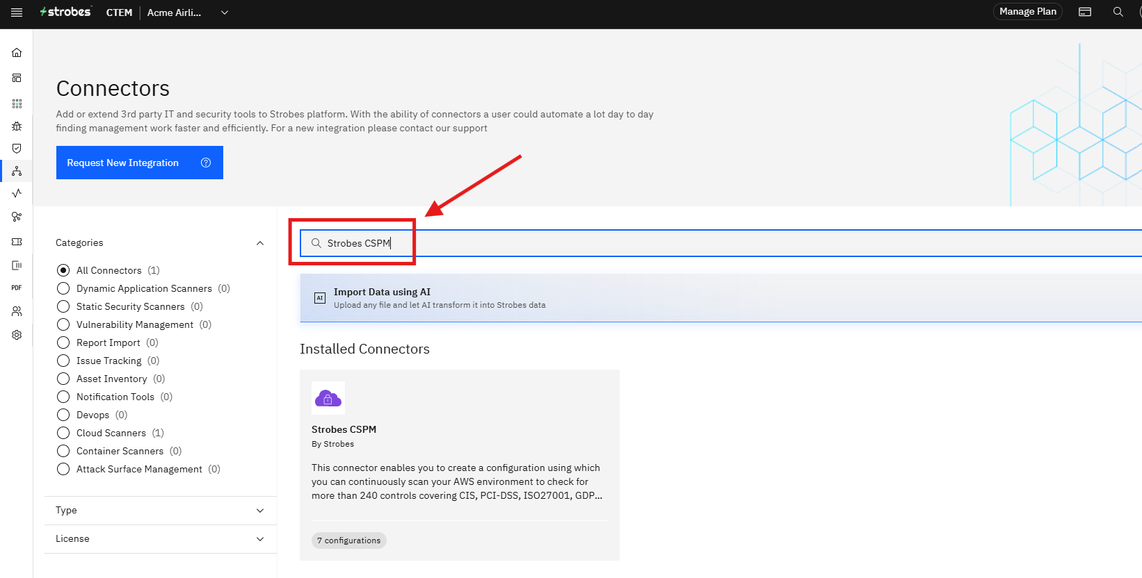 Configuring Strobes CSPM: Step 2 — Search for Strobes CSPM (screenshot 2)