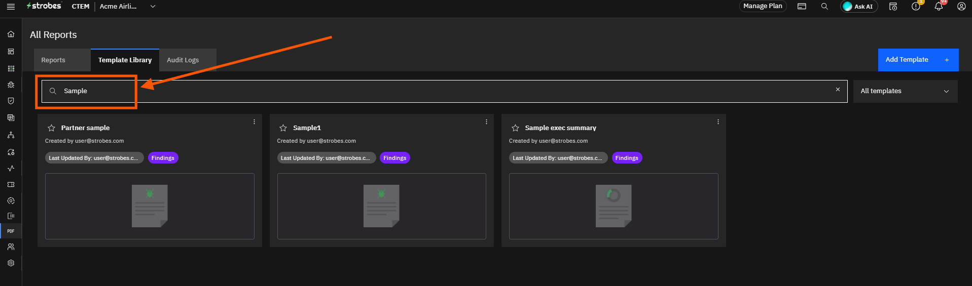 Using the Template Library: Step 5 — Search Templates (screenshot 5)
