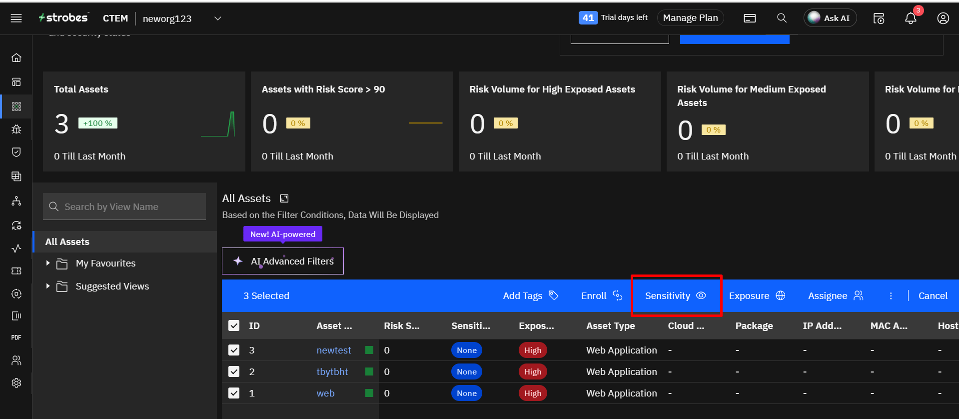 Asset bulk actions: Business Sensitivity Bulk Action (screenshot 3)