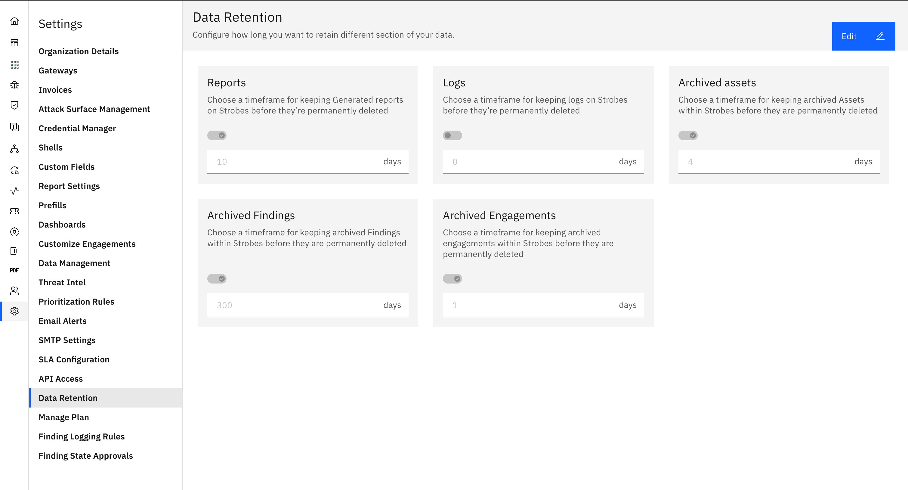 Data Retention: Enabling Data Retention Policies (screenshot 1)