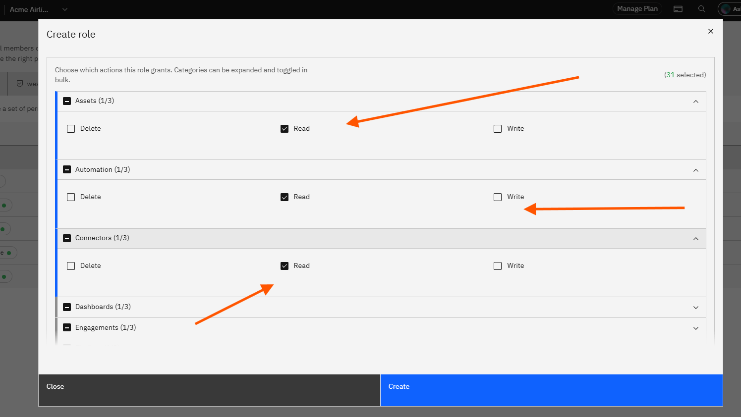 Invite Members and Manage Roles in Strobes: Step 16 — Expand a Category and Toggle Individual Permissions (screenshot 18)