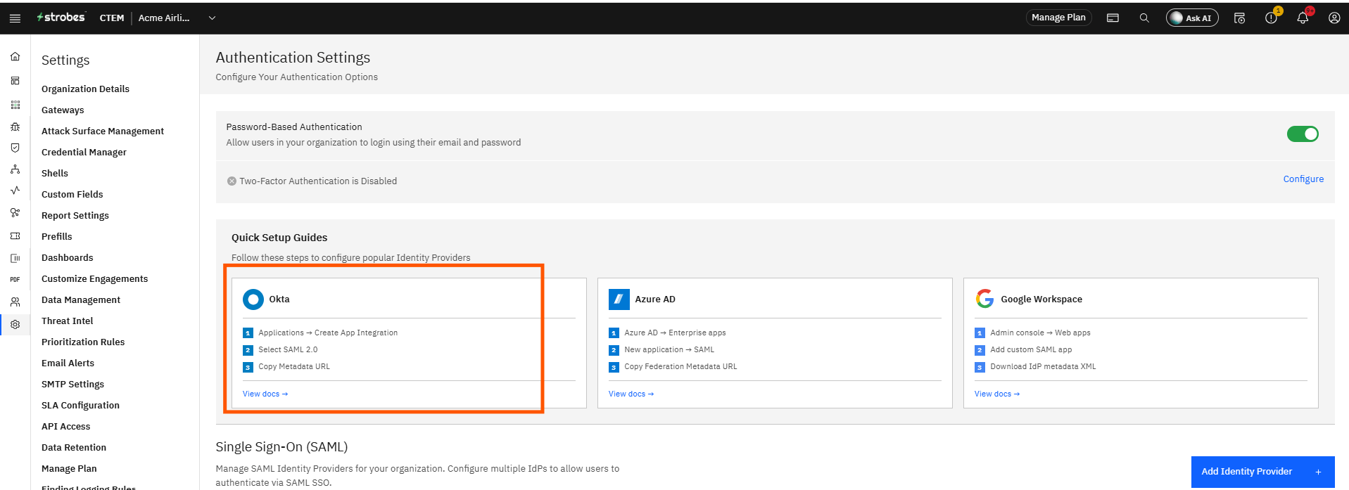 Configuring Okta SSO (SAML): Step 7 — Review the Quick Setup Guide for Okta (screenshot 8)