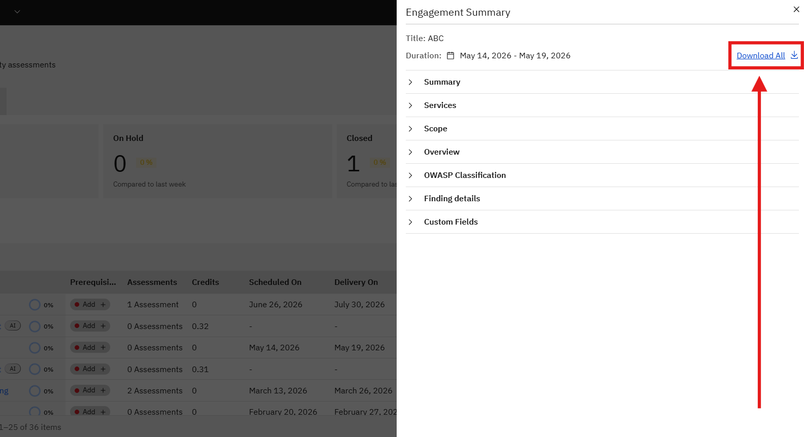 Engagement Summary Report Download: Step 2 — Generate the Report (screenshot 8)