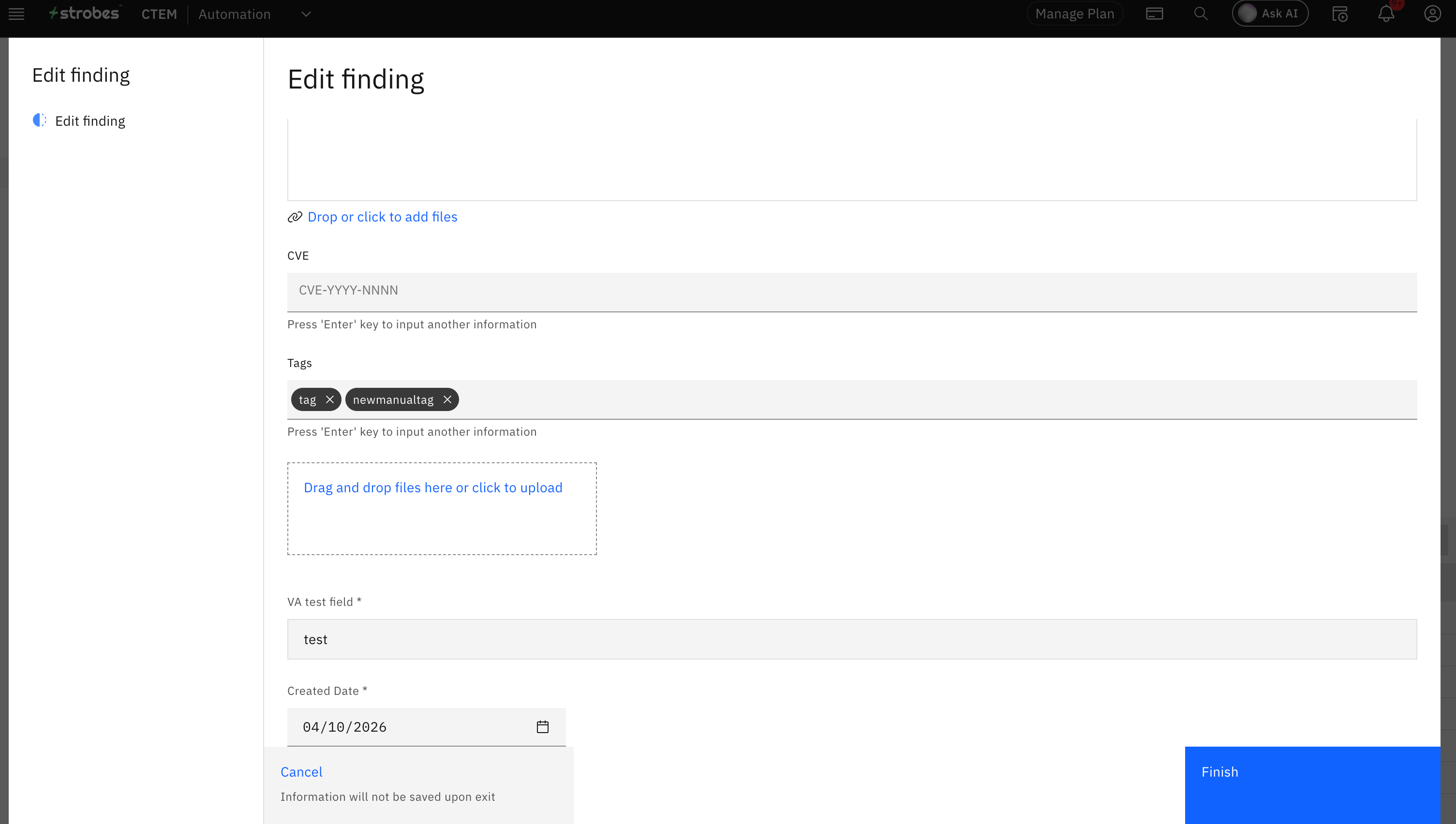 Vulnerability Custom Fields: Using Custom Fields while Editing Vulnerabilities (screenshot 5)