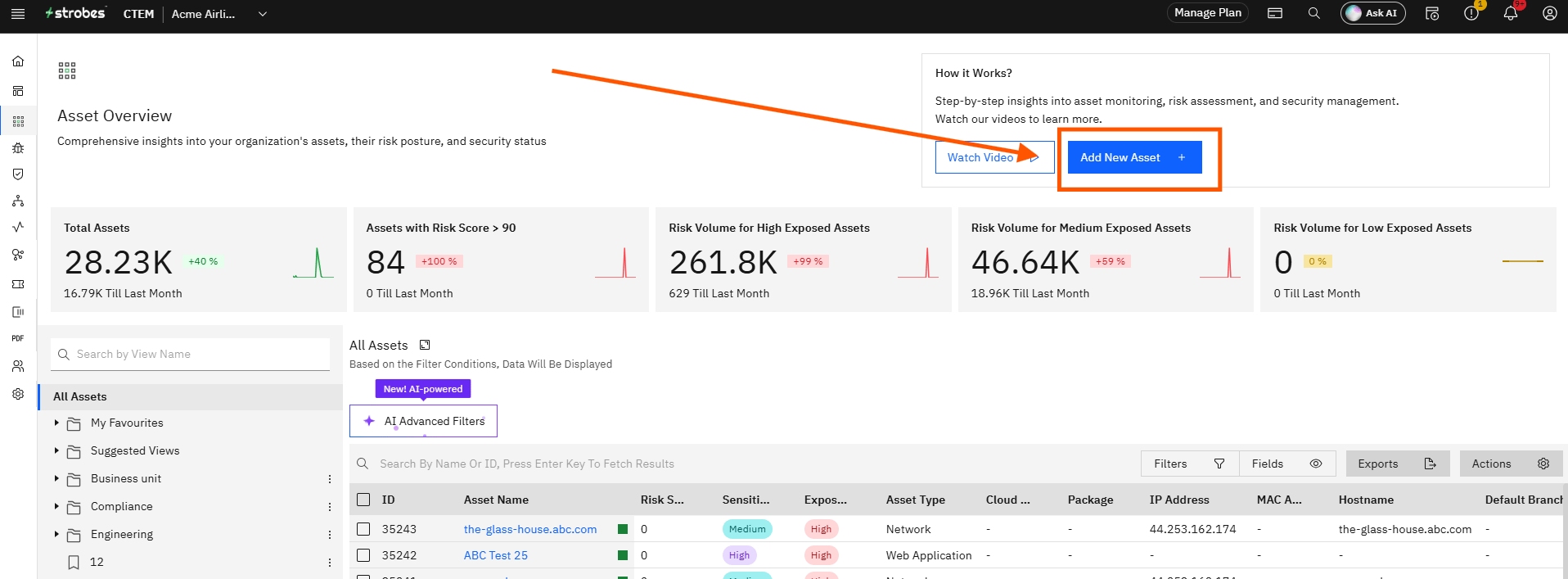 Understanding and Managing Assets in Strobes: Step 5 — Click Add New Asset (screenshot 5)