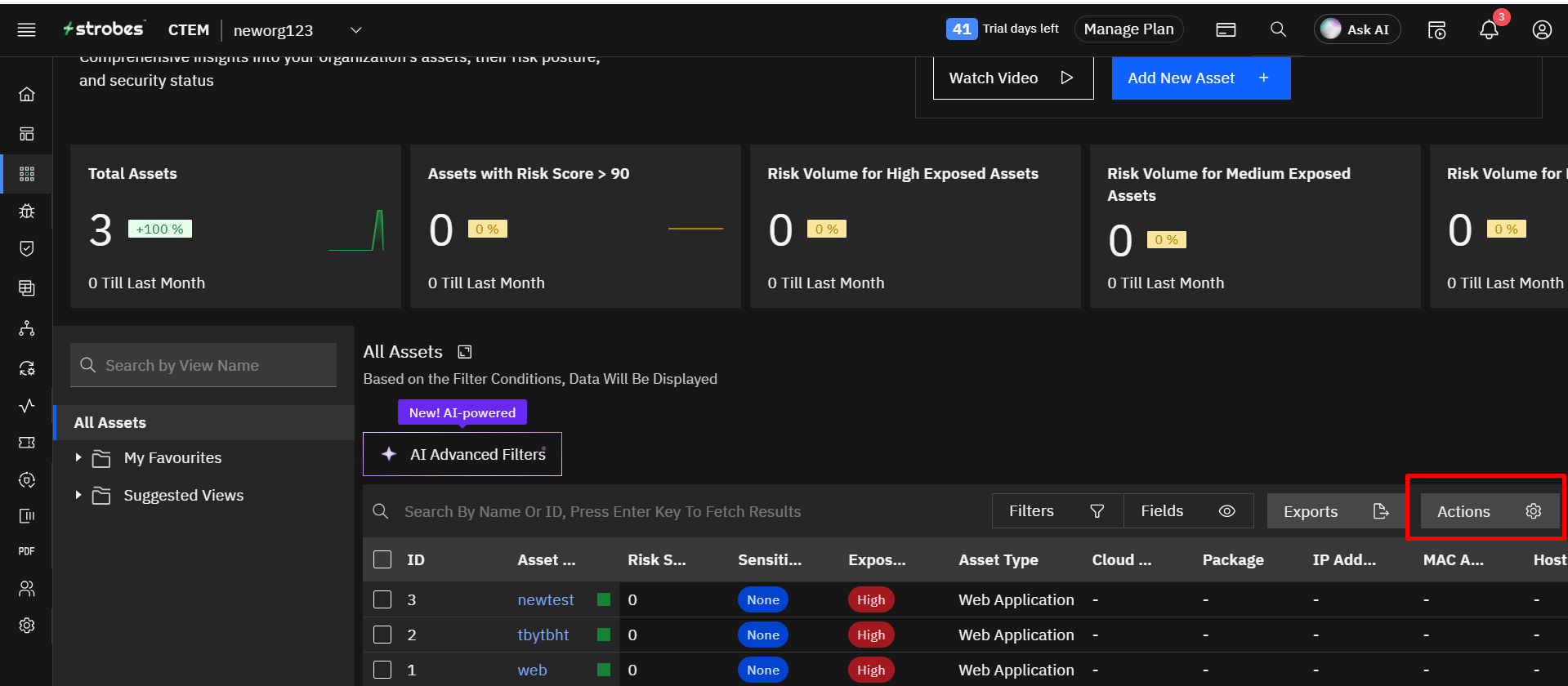 Merging assets: 1. Navigate to the Assets PageGo to the Assets section from the left-hand menu. (screenshot 1)