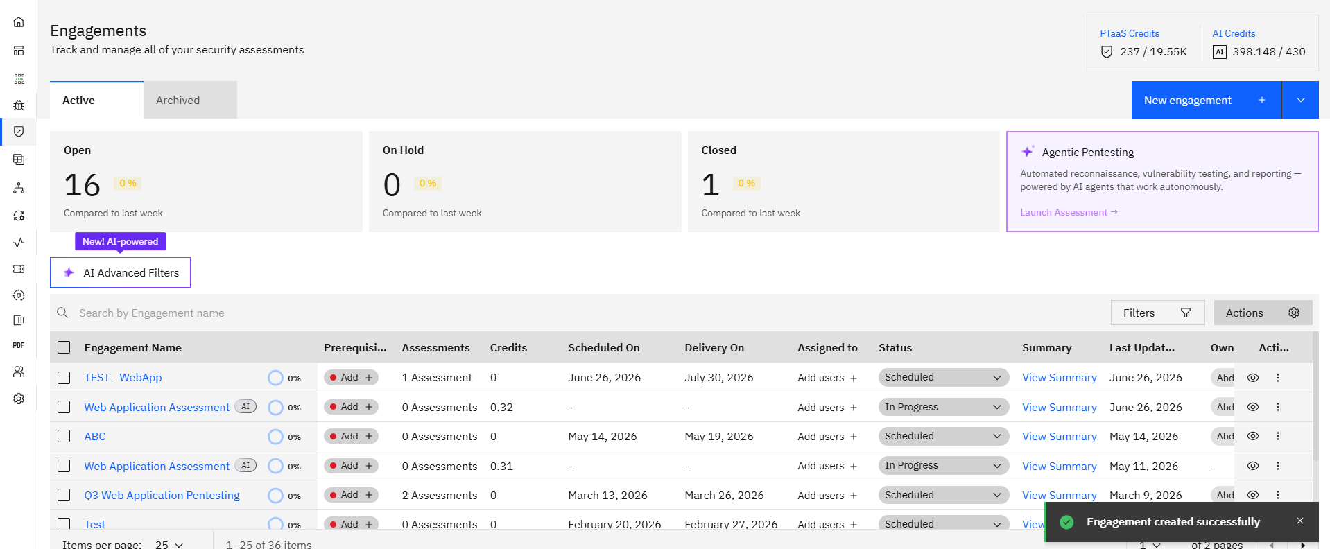 Creating an Engagement: Step 7: Add the Custom Information (screenshot 12)