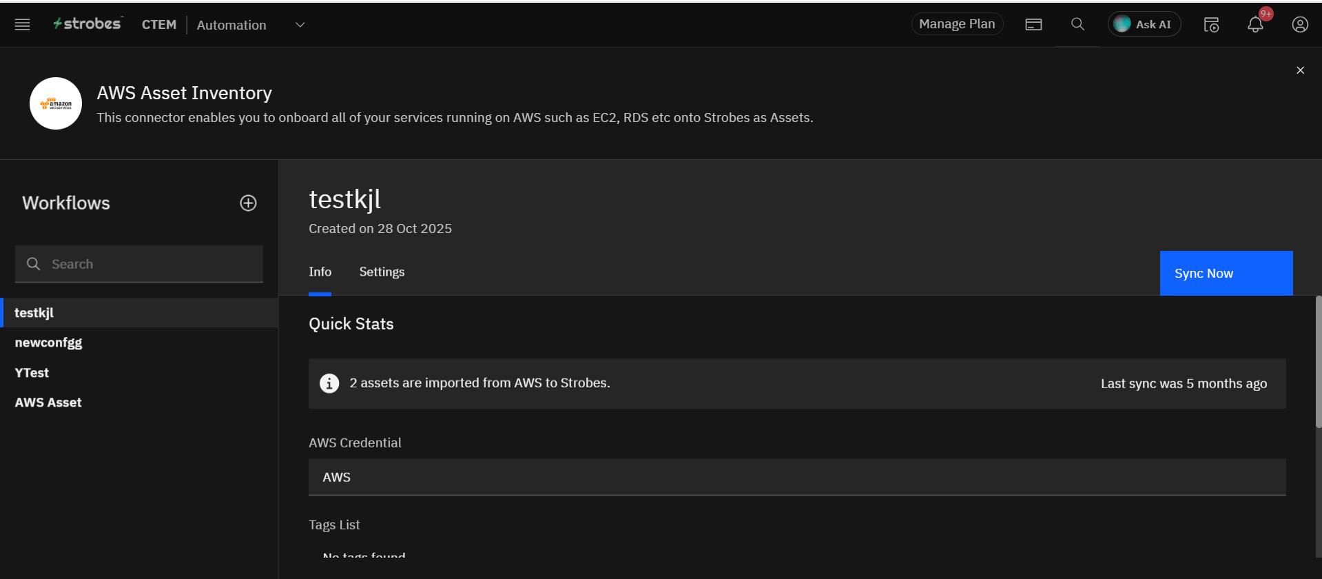 Import assets from AWS environment: Usage flow instructions (screenshot 6)