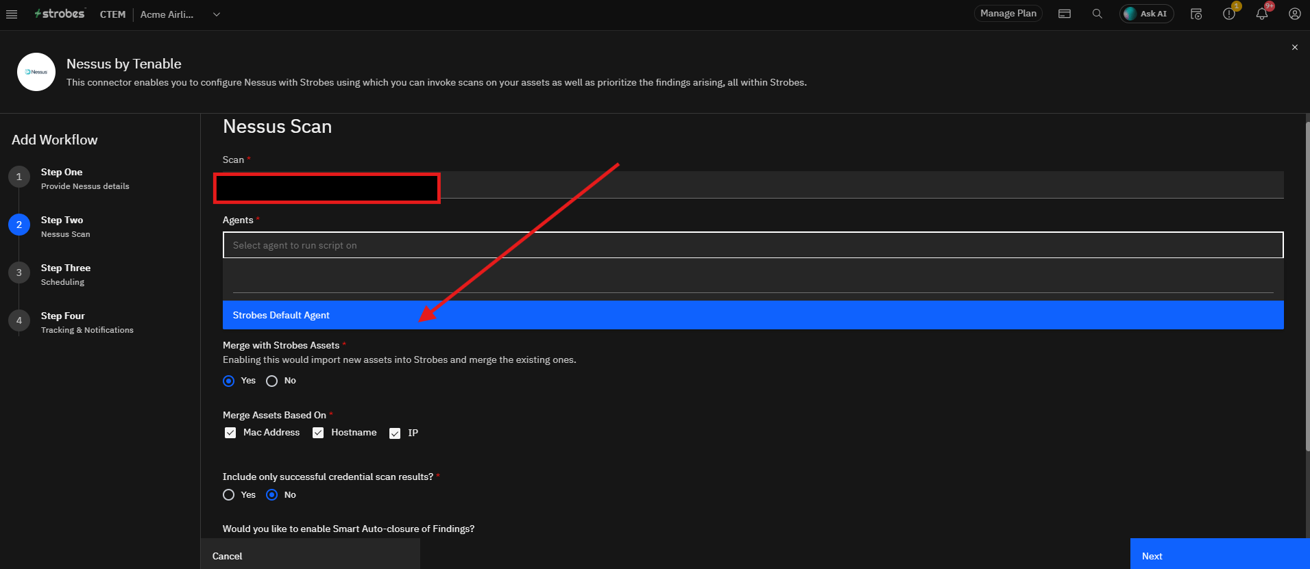 Configuring Nessus by Tenable in Strobes: Step 4: Configure the Nessus Scan Settings (screenshot 17)