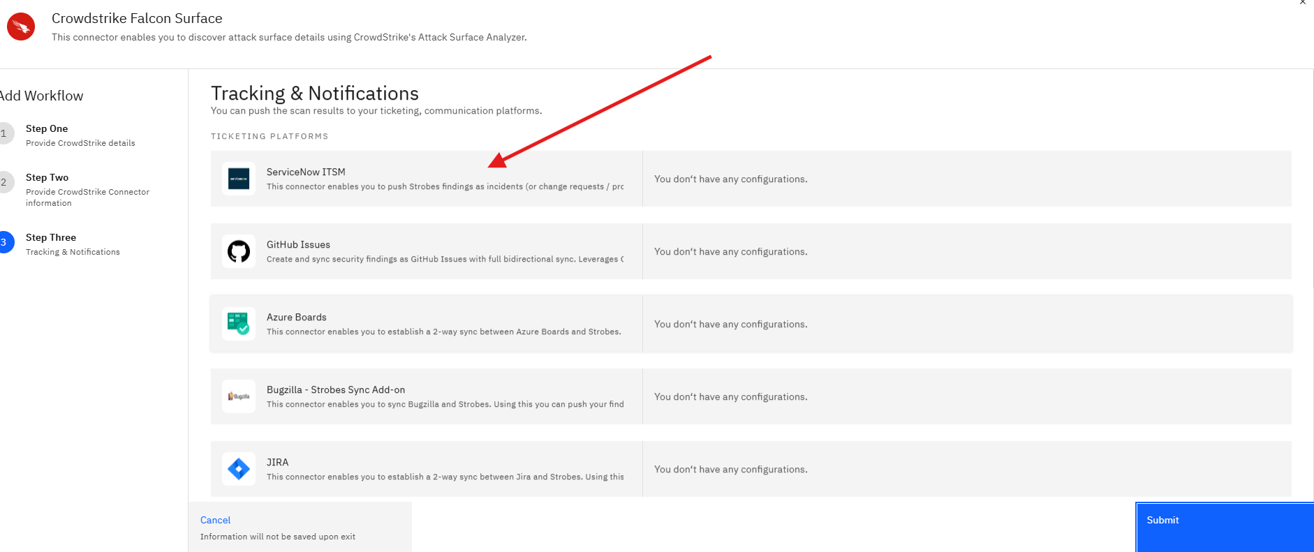 Connecting CrowdStrike Falcon Surface to Strobes: Step 19 — Configure a Notification Channel (Optional) (screenshot 19)