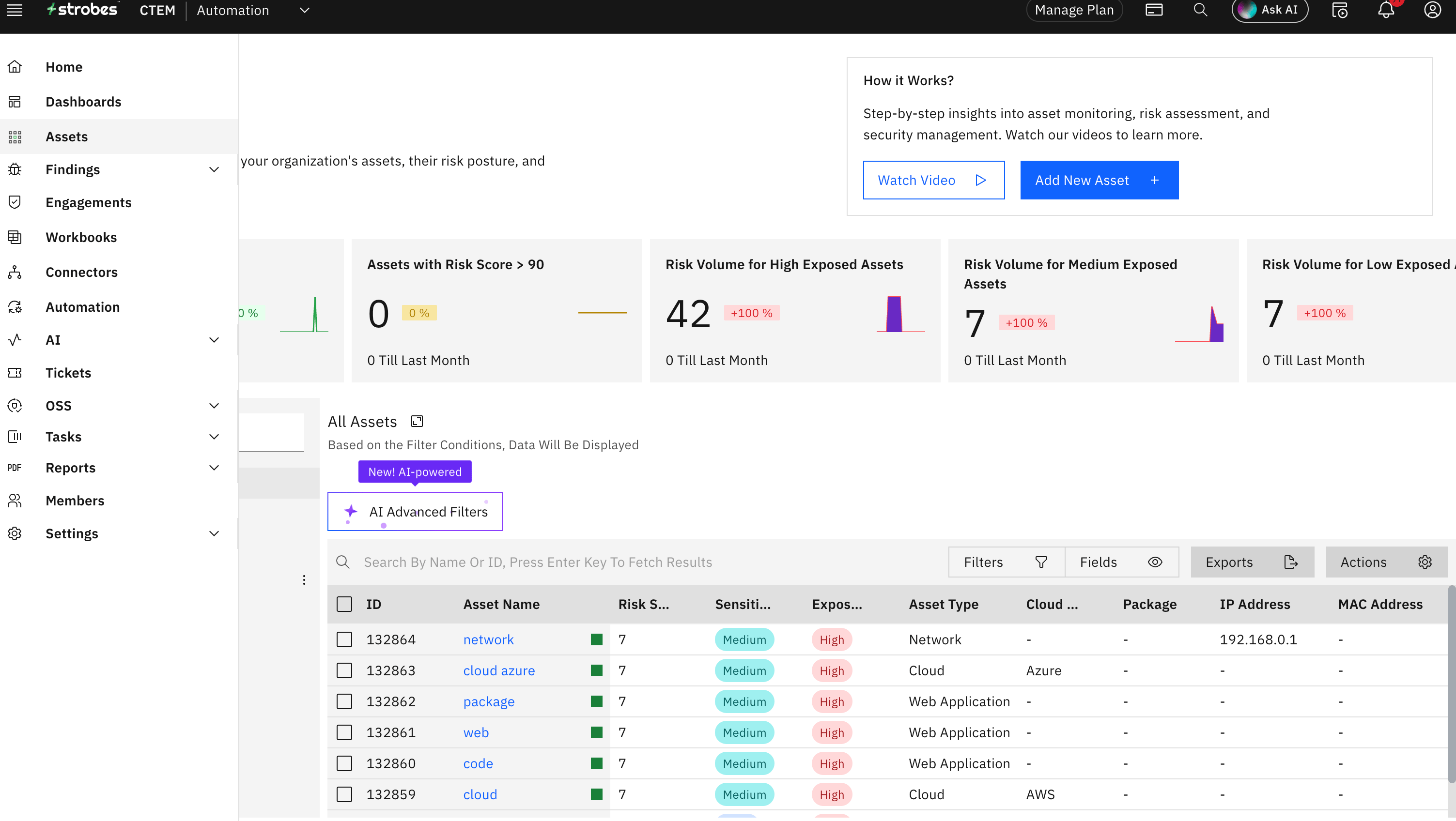 Bulk Updating Asset Custom Fields Using CSV: 1. Navigate to the Assets Page (screenshot 1)