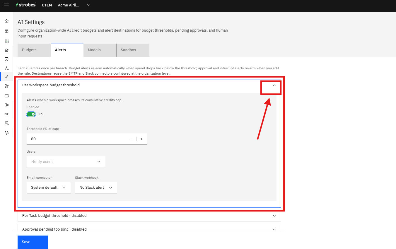 Configuring AI Alerts: Enabling a rule (screenshot 5)