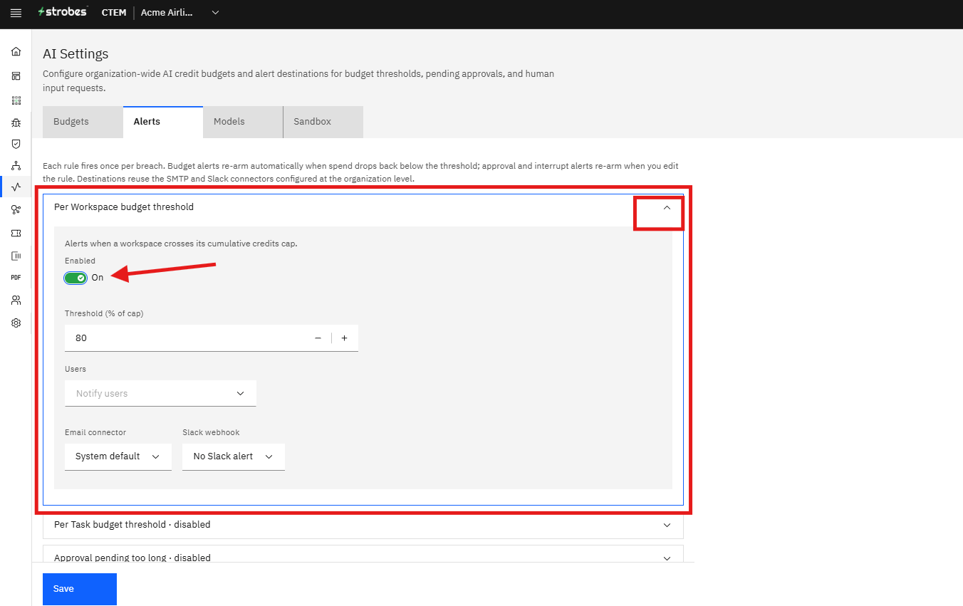 Configuring AI Alerts: Enabling a rule (screenshot 6)
