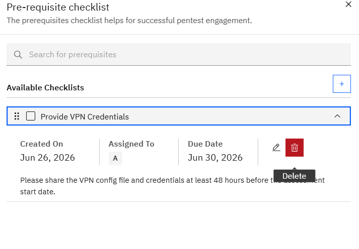 Managing Engagement Prerequisites: Deleting Prerequisites (screenshot 9)