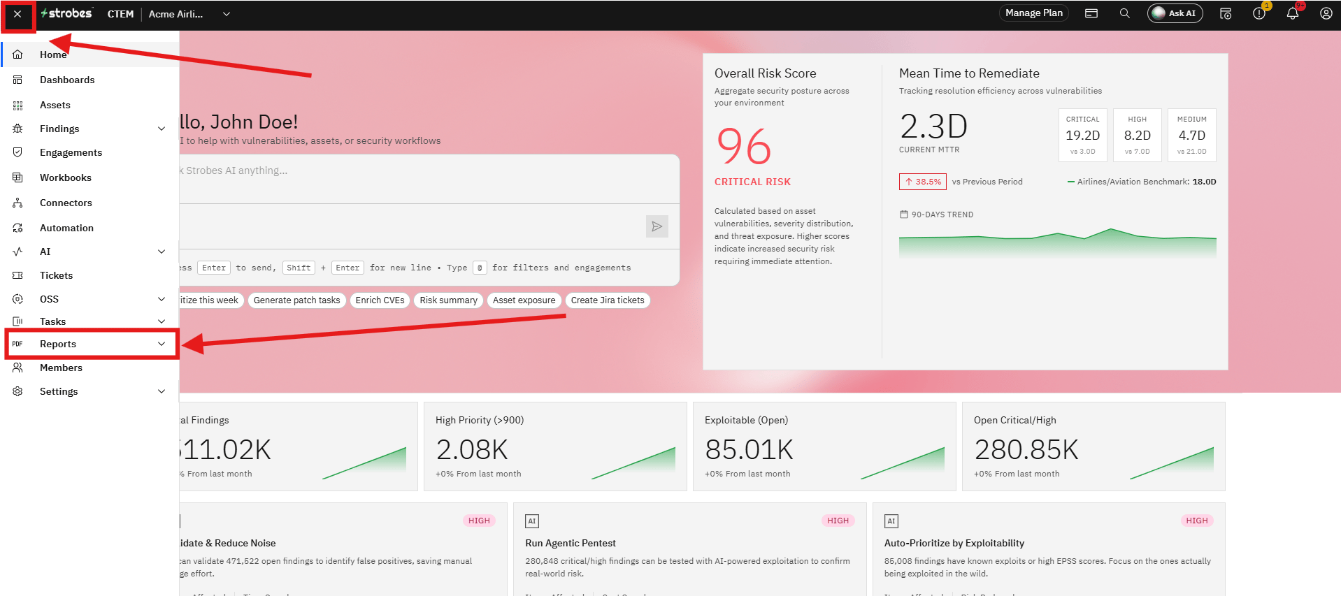Creating a Report Template: Step 1: Open Template Library (screenshot 3)