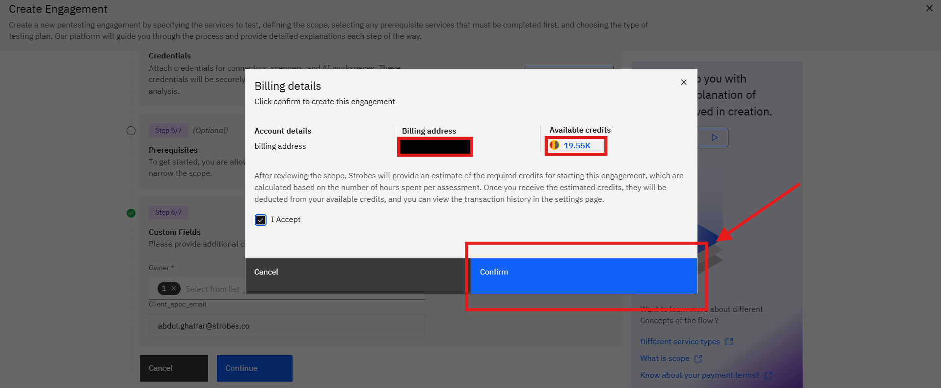 Creating an Engagement: Step 7: Add the Custom Information (screenshot 11)