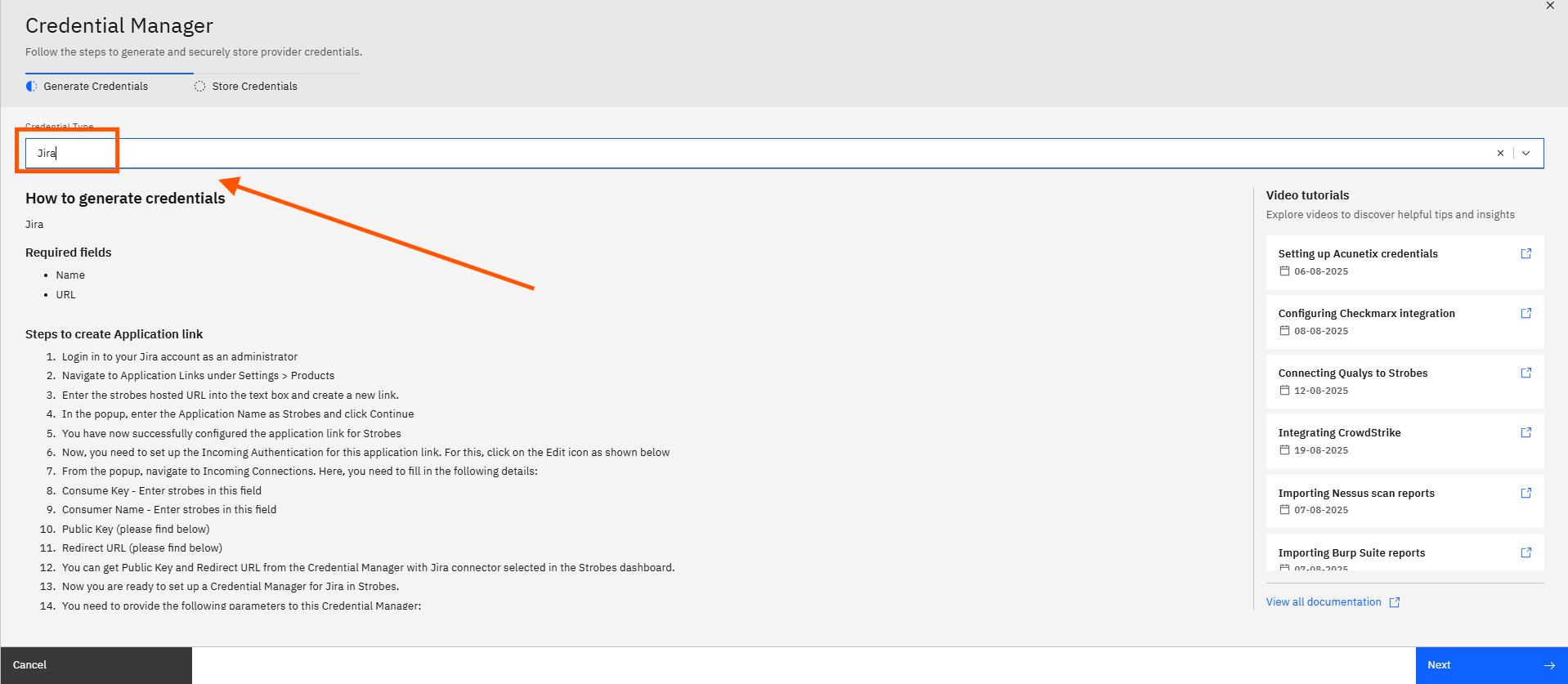 Configuring the Jira integration (OAuth 1.0): Step 2 — Select the Jira Connector (screenshot 2)