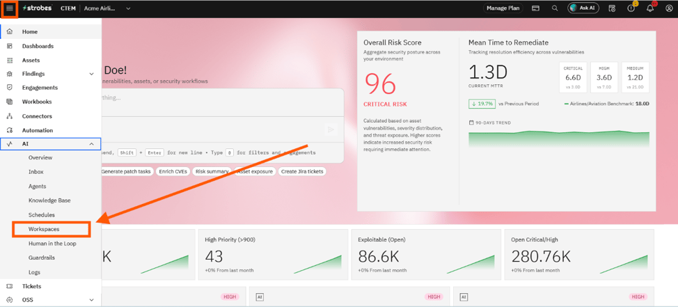 Creating a Blank Workspace: Step 1: Pick the Blank Workspace template (screenshot 1)