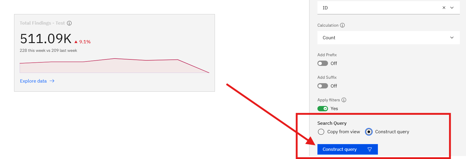 Creating a Widget: Step 7: Configure the Search Query (if Apply Filters is On) (screenshot 10)