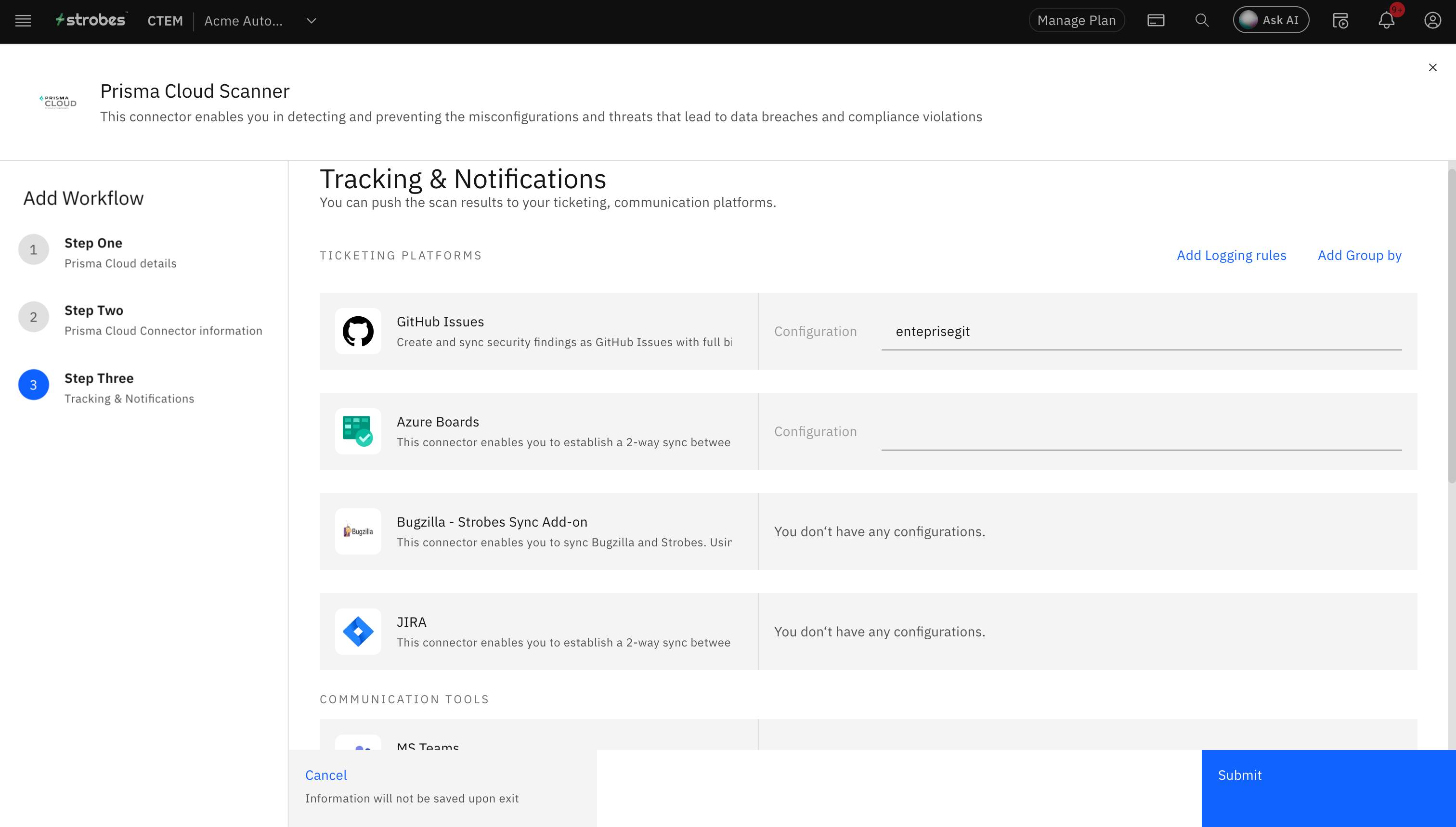 Setting up a cloud scan with Prowler: Usage Flow Instructions (screenshot 3)
