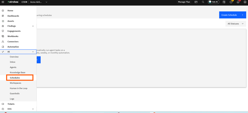 Scheduling recurring pentests: Managing schedules later (screenshot 2)