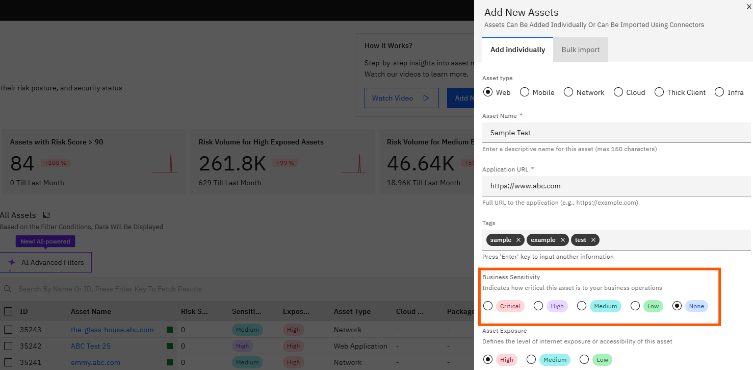 Understanding and Managing Assets in Strobes: Step 11 — Select the Business Sensitivity (screenshot 11)