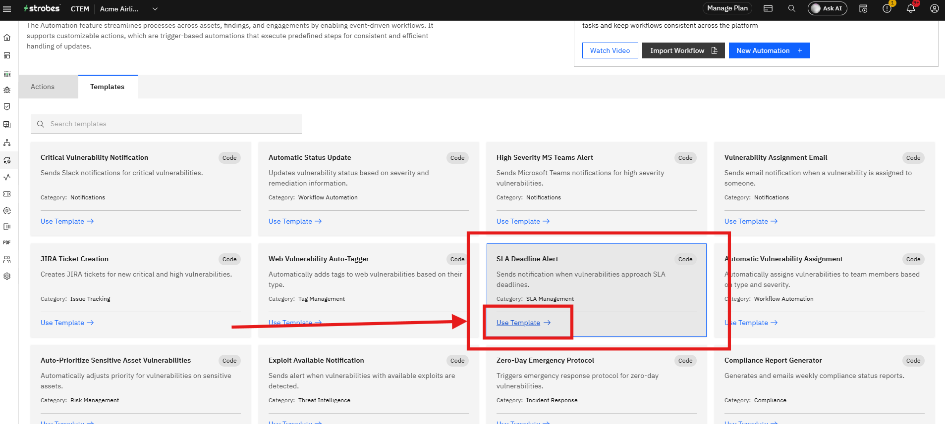 Using Automation Templates: Step 2: Select a Template (screenshot 5)