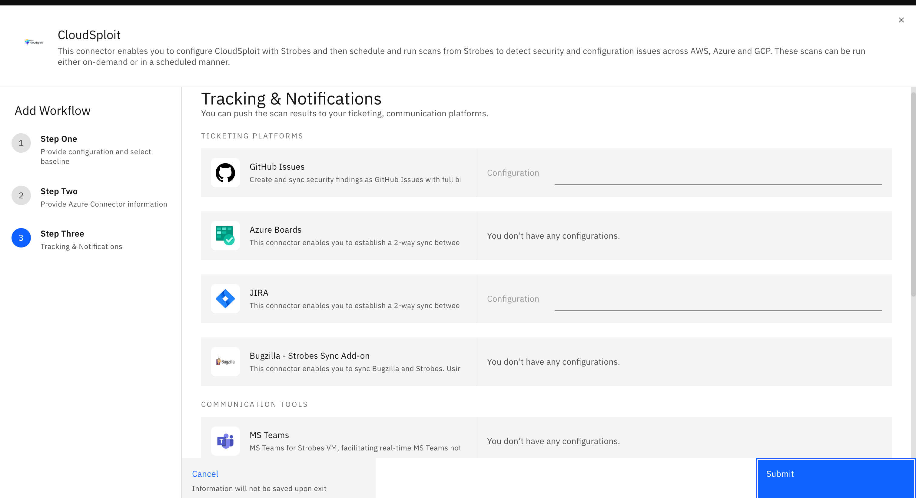 Initiating a CloudSploit Scan: Usage Flow Instructions (screenshot 3)