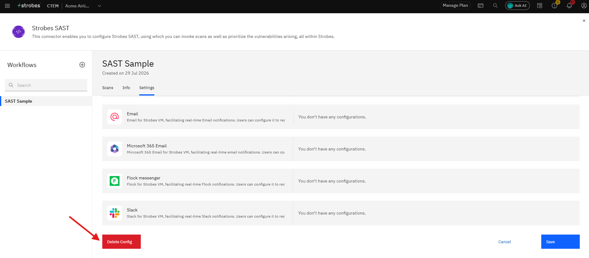 Configuring Strobes SAST: Step 7: Run the Scan (screenshot 21)