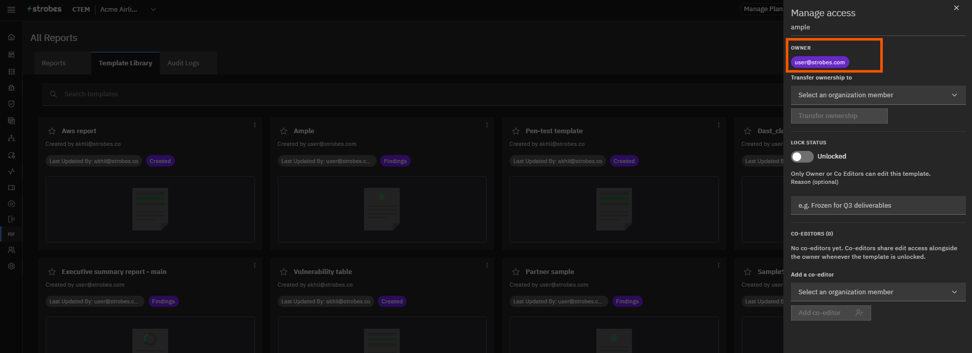 Using the Template Library: Step 11 — Review Template Ownership (screenshot 11)