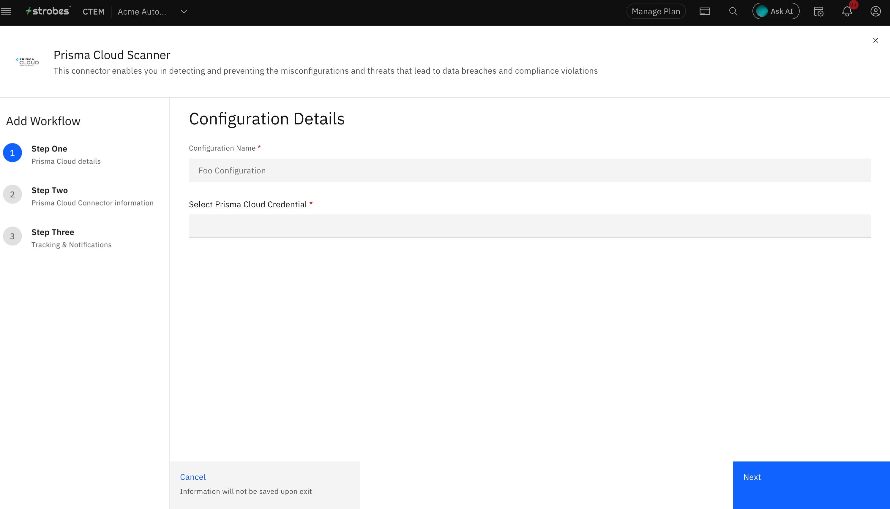 Setting up a cloud scan with Prowler: Usage Flow Instructions (screenshot 1)