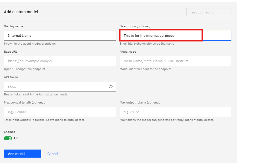 Bringing Your Own Model to Strobes: Step 6 — Enter a Description (Optional) (screenshot 6)