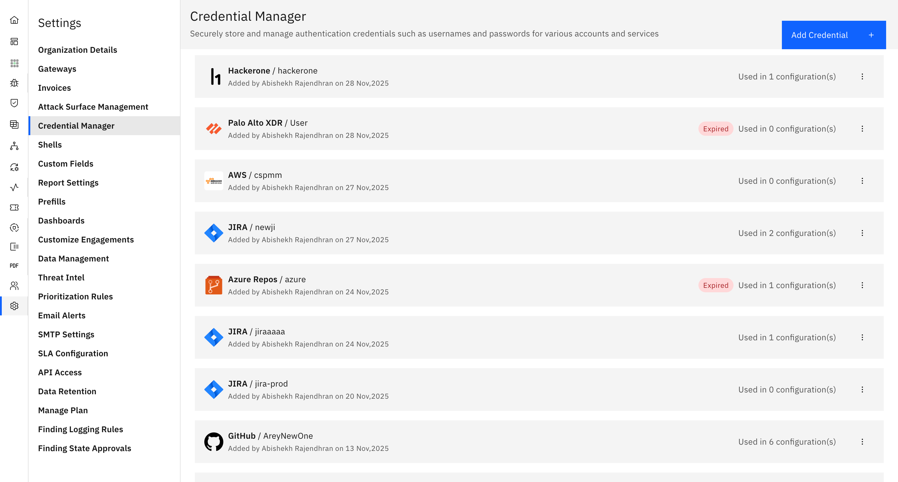 Cloud security (CSPM) workflow: Configuring AZURE Credential Manager (screenshot 8)