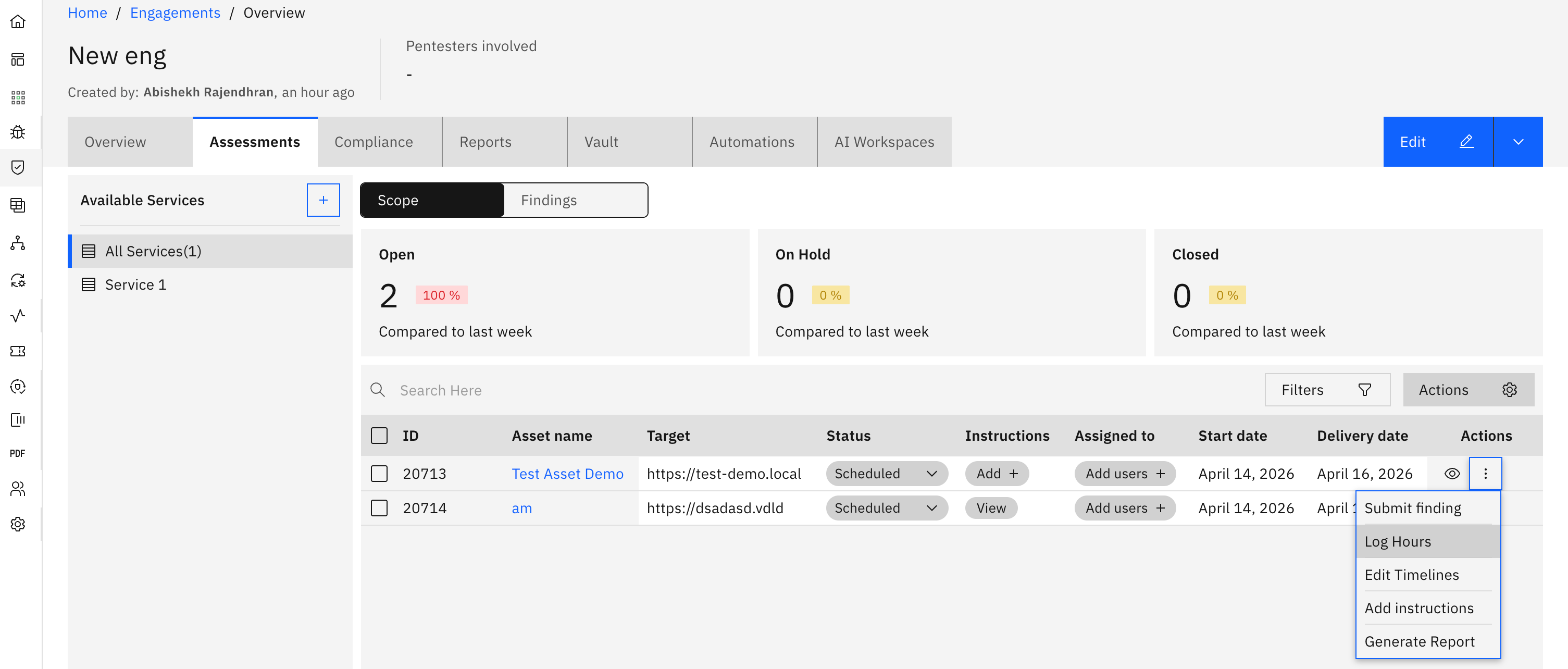 Logging Hours for Assessments (screenshot 2)