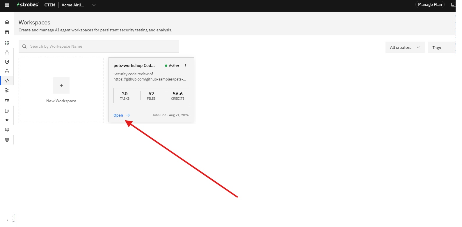 Managing AI Workspace Isolation and AI Member Access: Step 2 — Open the Workspace (screenshot 2)