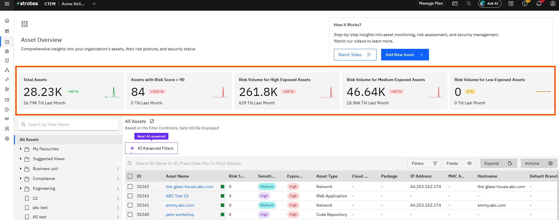 Understanding and Managing Assets in Strobes: Step 3 — Review the Stat Cards (screenshot 3)