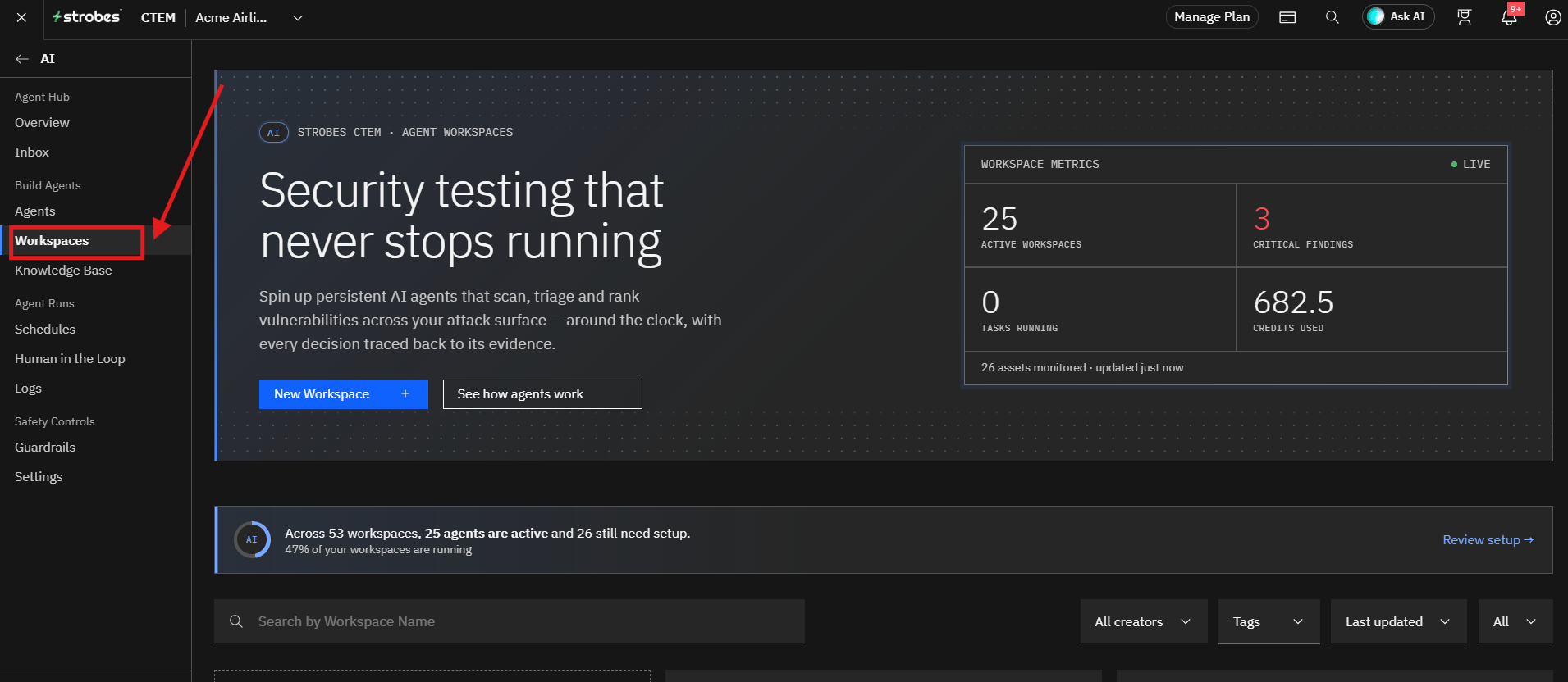 Running a Web Application Pentest by Strobes AI: Accessing the Web App Pentest Template (screenshot 3)