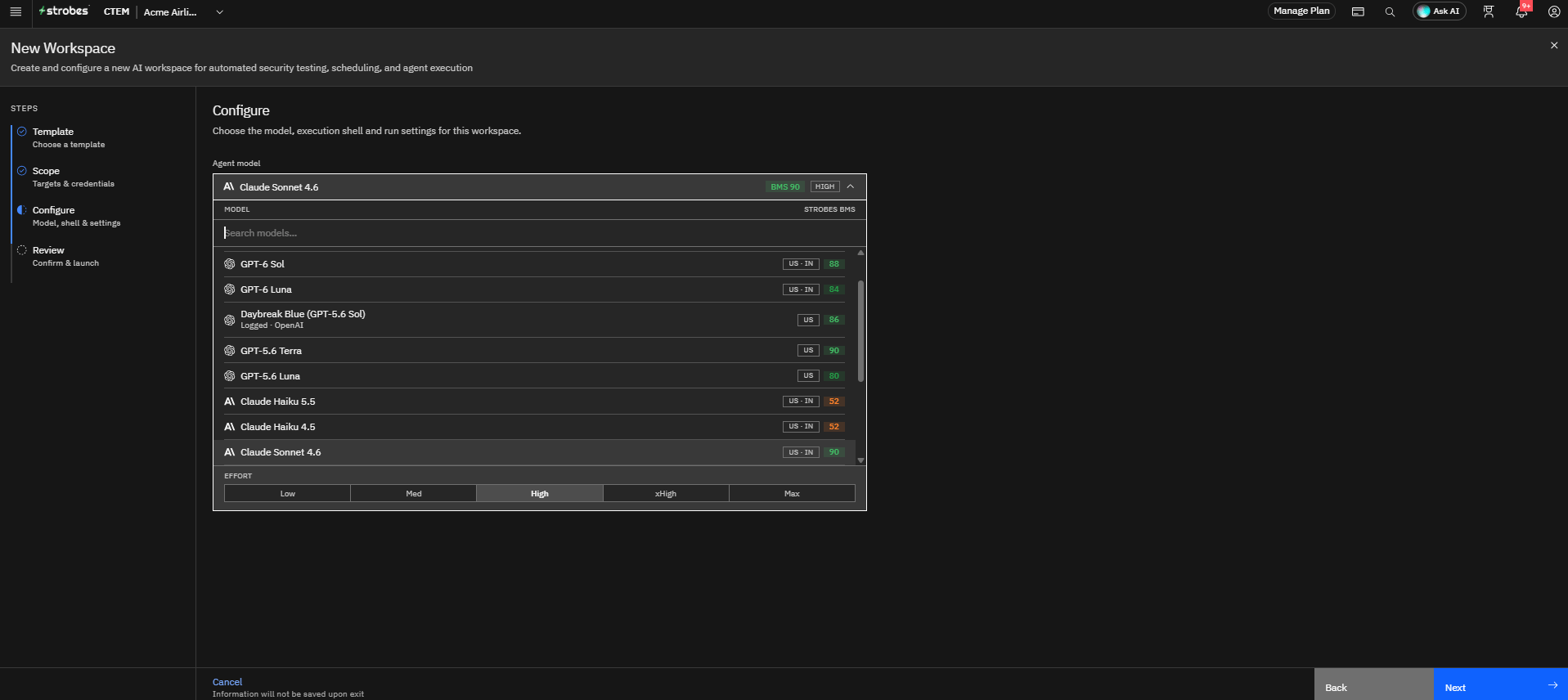 Running a Web Application Pentest by Strobes AI: Step 7: Select an AI Model (screenshot 14)