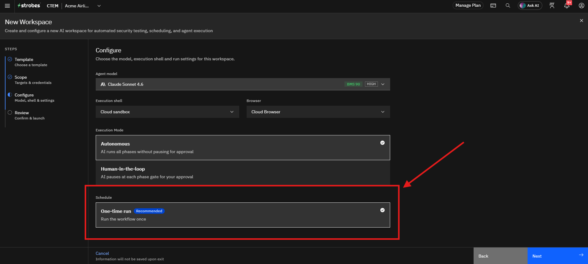 Running a Web Application Pentest by Strobes AI: Step 11: Review the Schedule (screenshot 18)