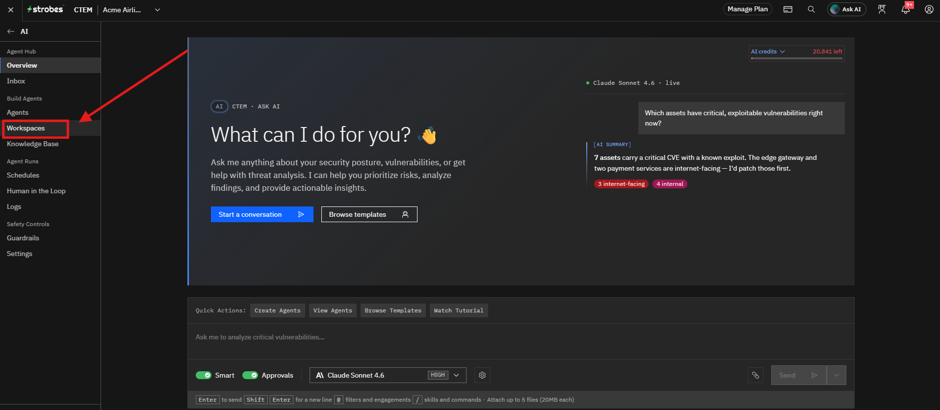 Running External Network Pentest by Strobes AI: Accessing the External Network Pentest Template (screenshot 2)